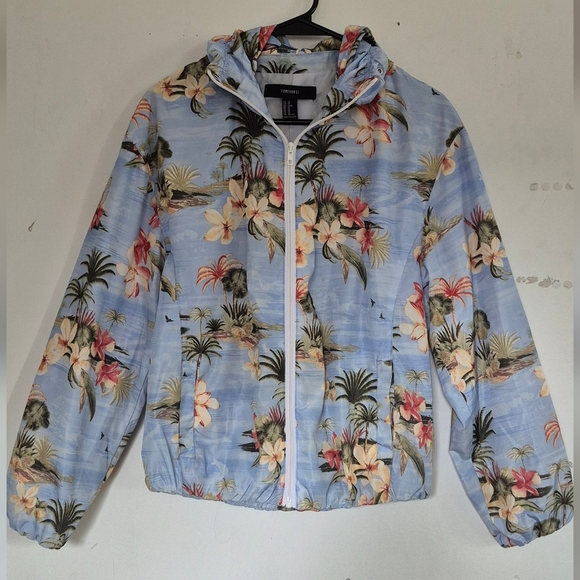 Forever 21 Tropical Print Bomber Jacket - Picture 1 of 11
